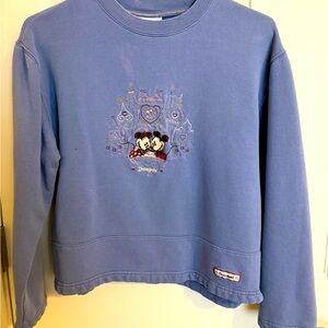 Disneyland Blue Sweatshirt with Mickey and Minnie